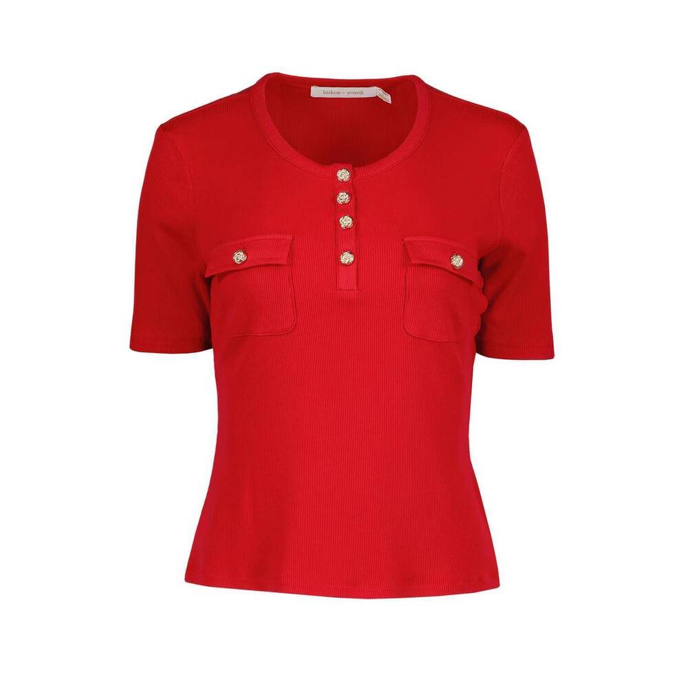 NEW BISHOP + YOUNG women's beverly ribbed tee in cherry